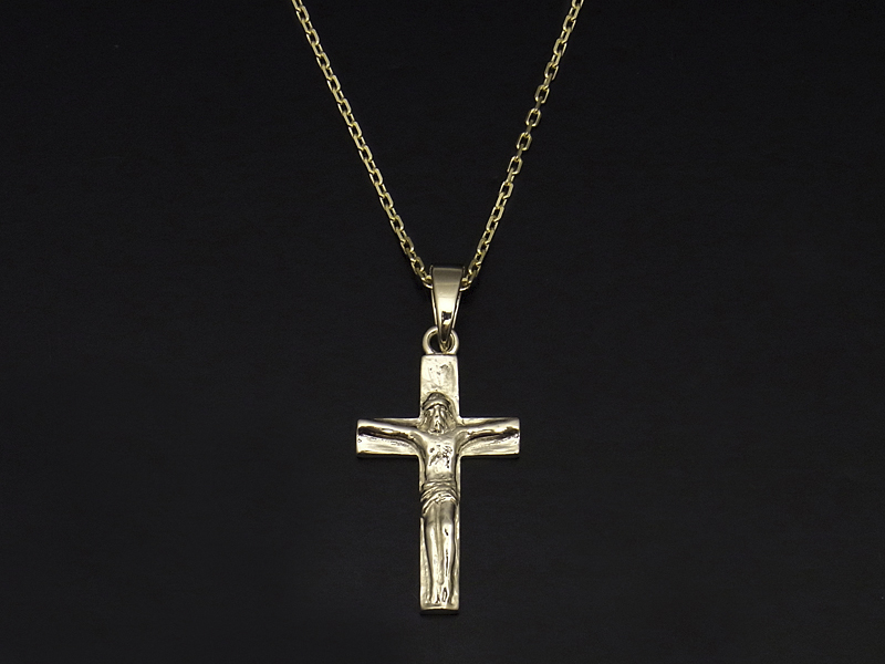 Large Divine Cross Pendant - K10Yellow Gold