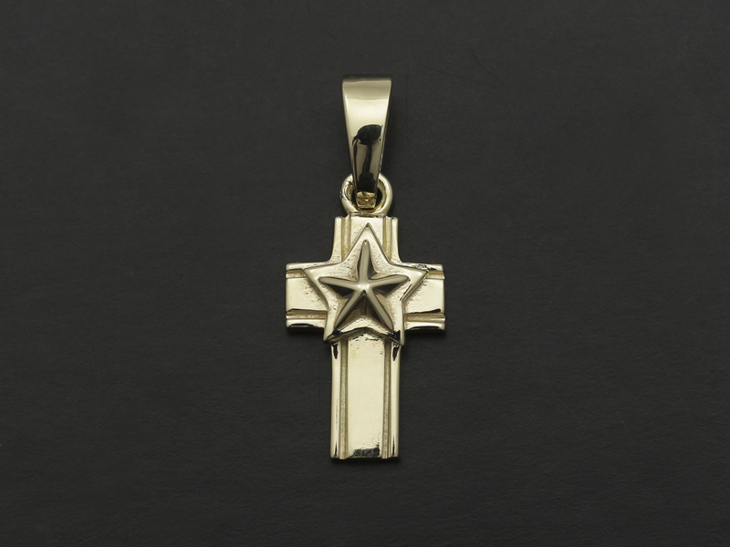Star Cross Pendant - K10 Yellow Gold