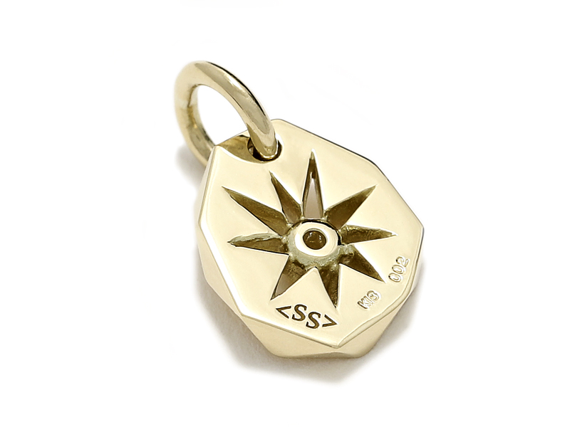 Sun Plate Pendant - K18Yellow Gold w/Diamond