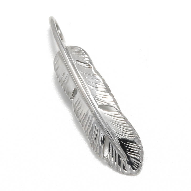 Small Feather Charm - Silver