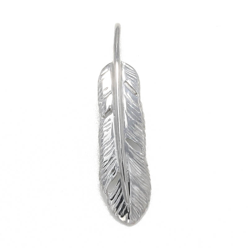 Small Feather Charm - Silver