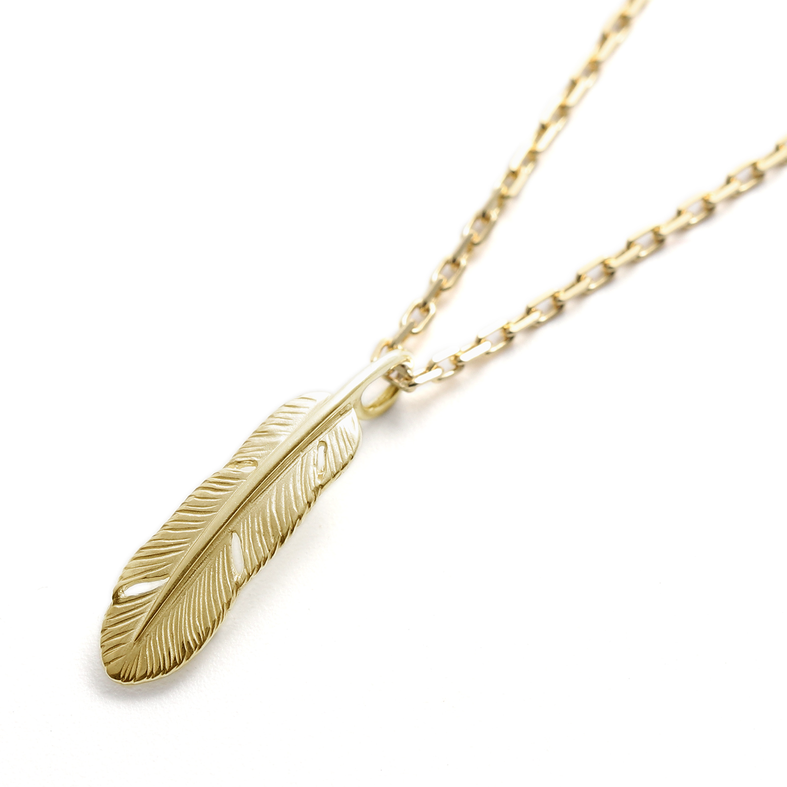 Small Feather Charm - K18Yellow Gold