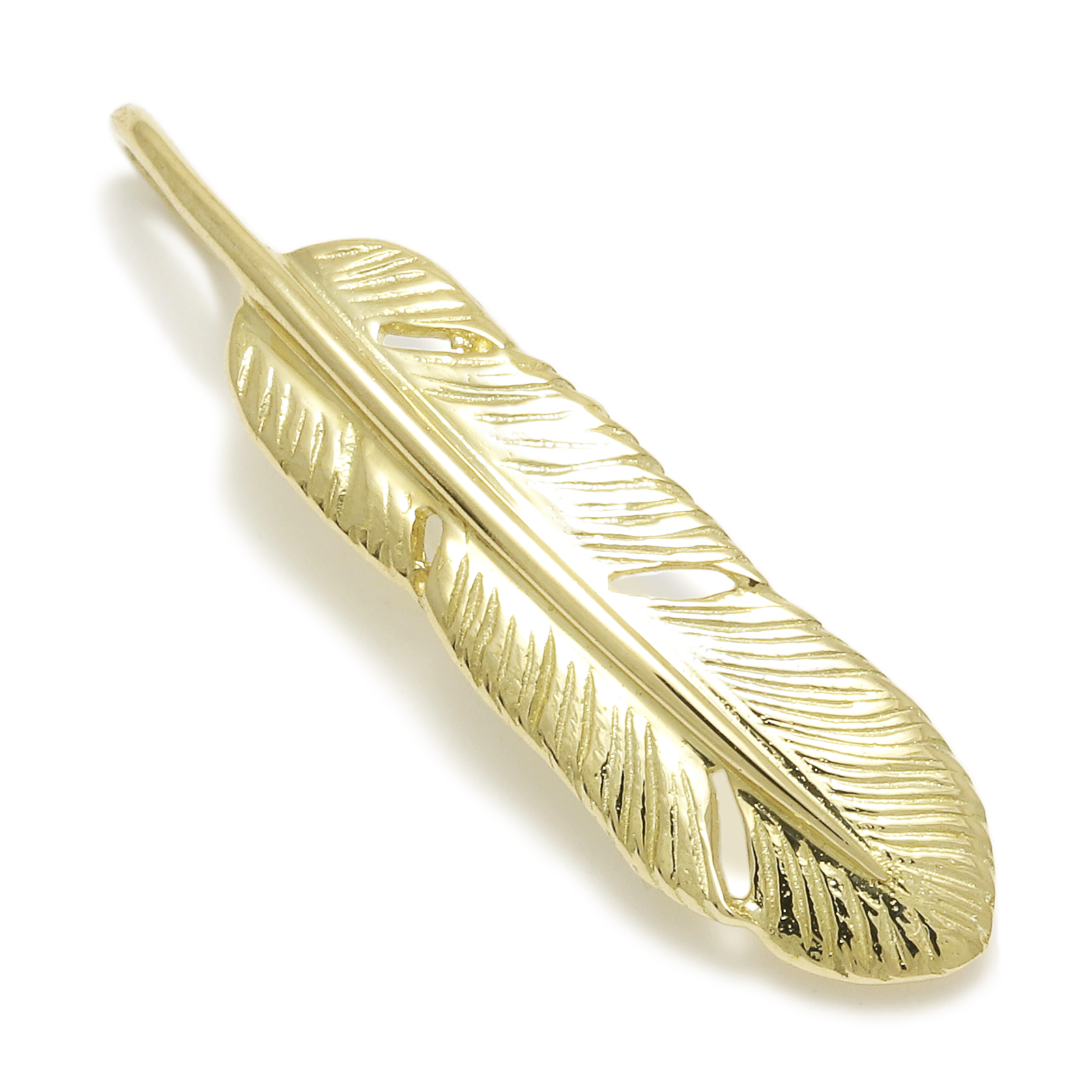 Small Feather Charm - K18Yellow Gold