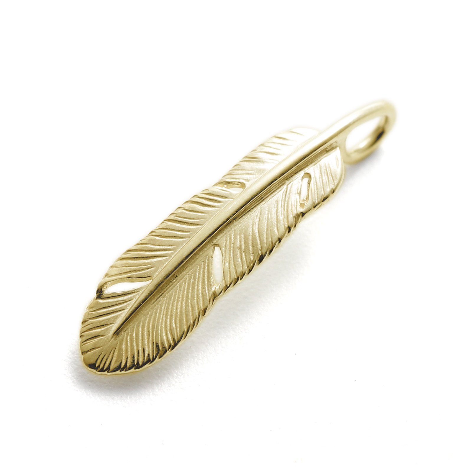 Small Feather Charm - K18Yellow Gold