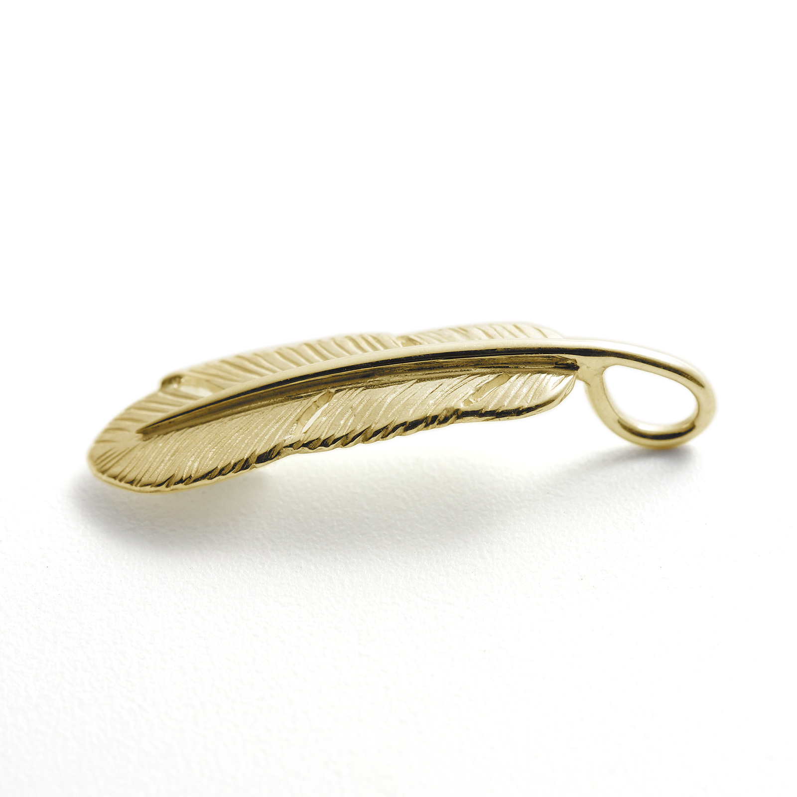 Small Feather Charm - K18Yellow Gold