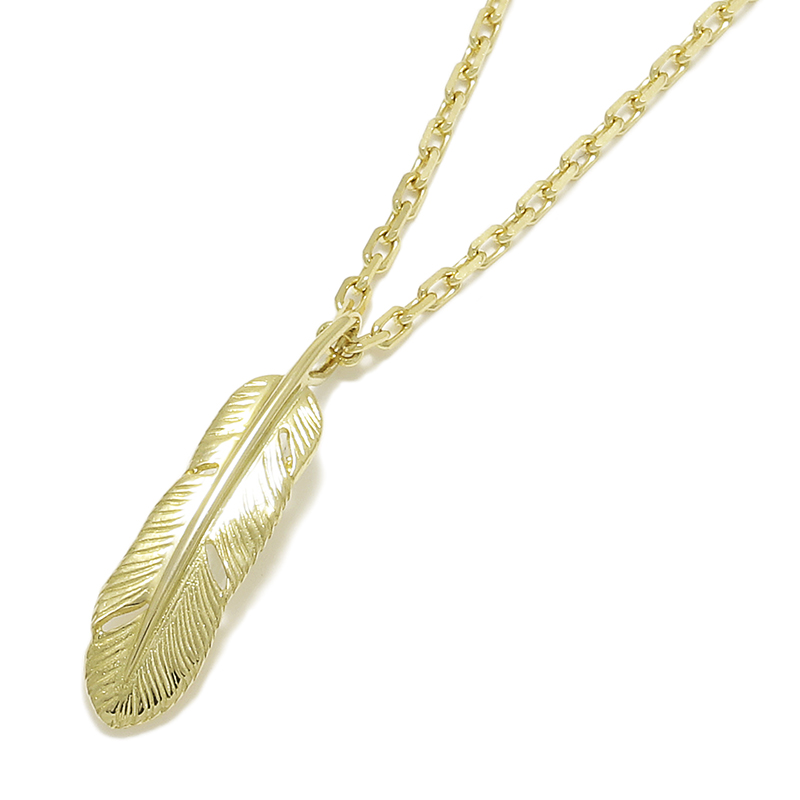 Small Feather Charm - K18Yellow Gold