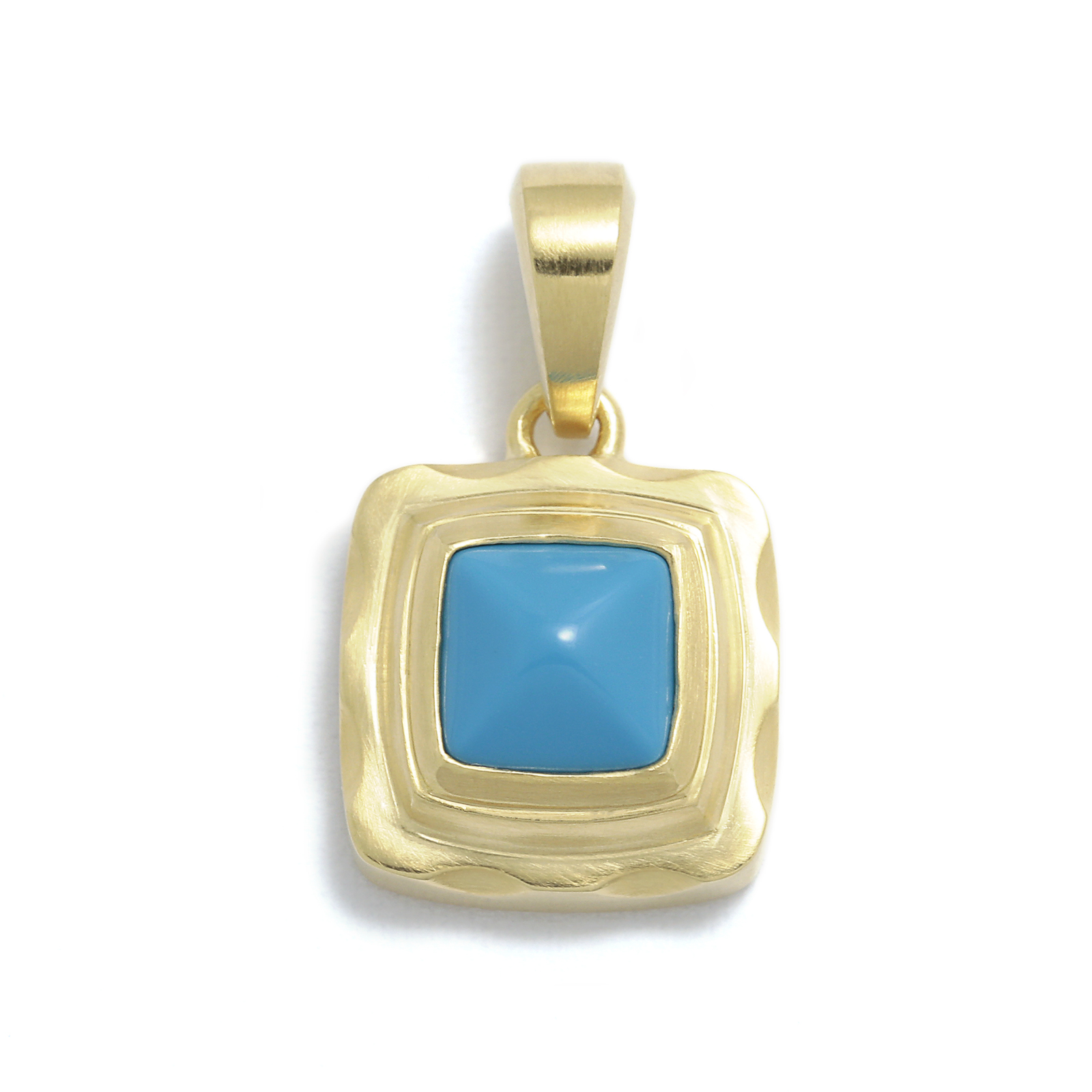 Pyramid Pendant - K18Yellow Gold w/Turquoise