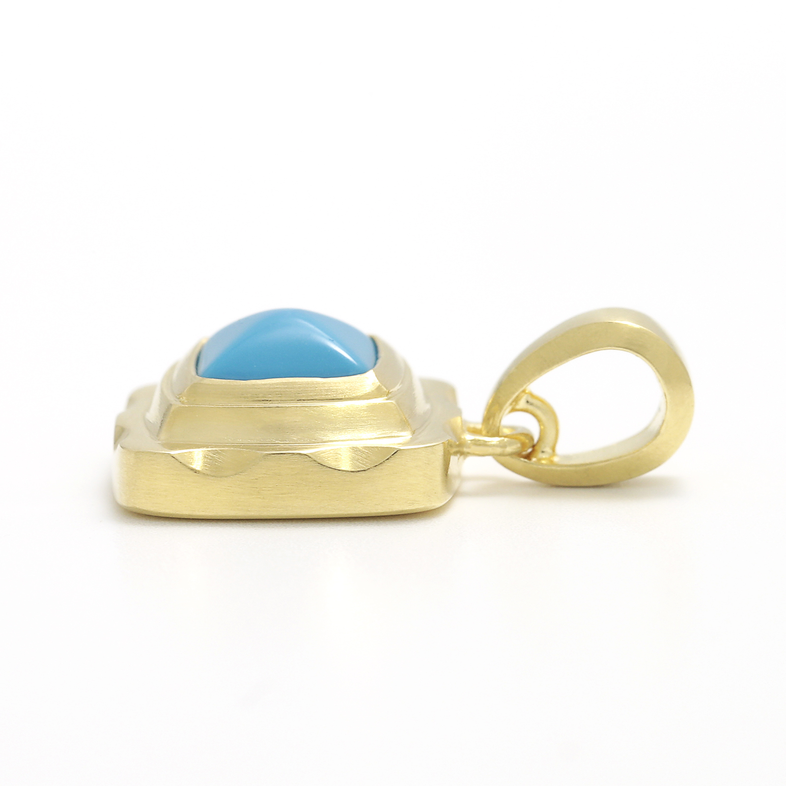 Pyramid Pendant - K18Yellow Gold w/Turquoise