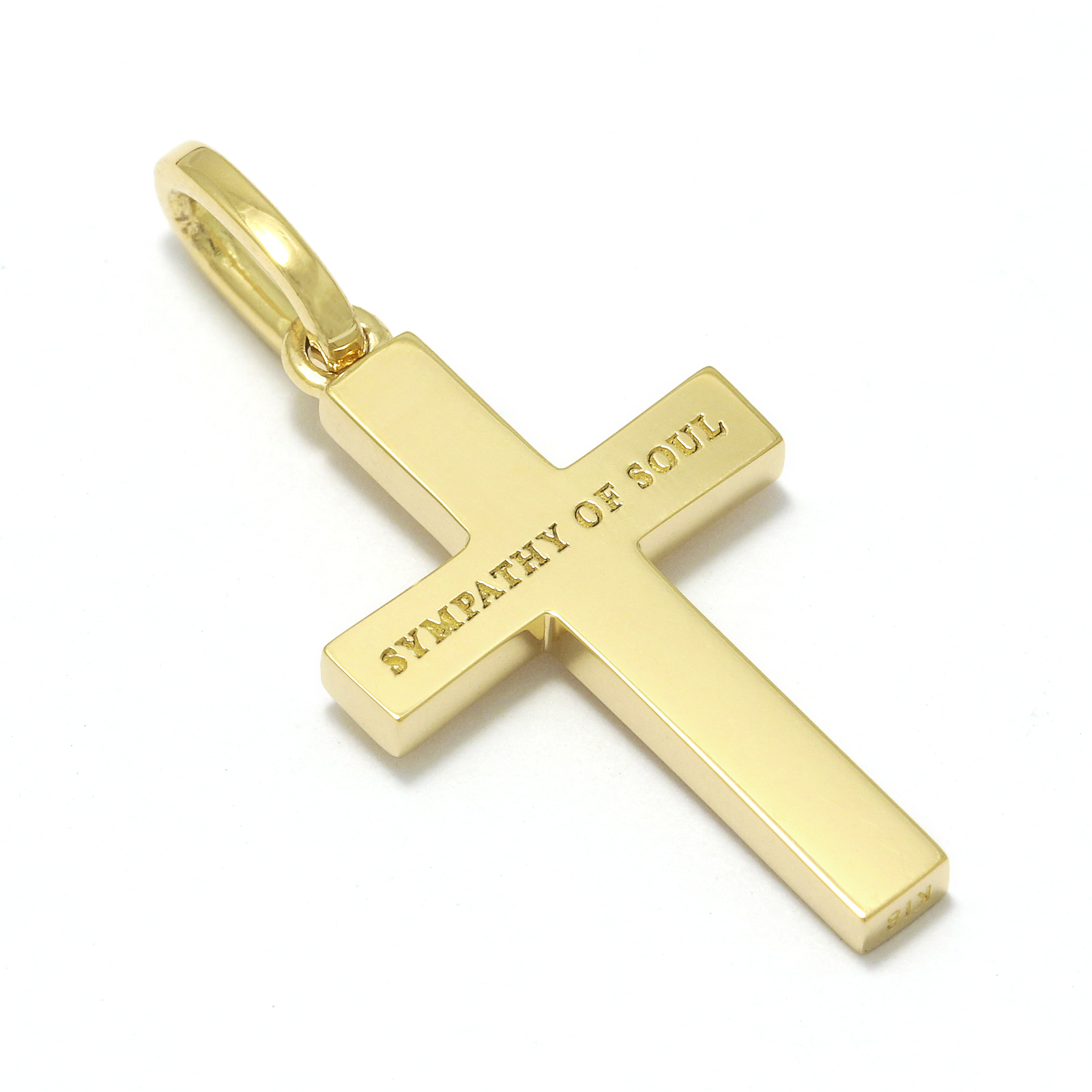Simple Cross Pendant Medium - K18Yellow Gold（シンプルクロスペンダント ミディアム -  K18イエローゴールド）　SYMPATHY OF SOUL（シンパシーオブソウル）