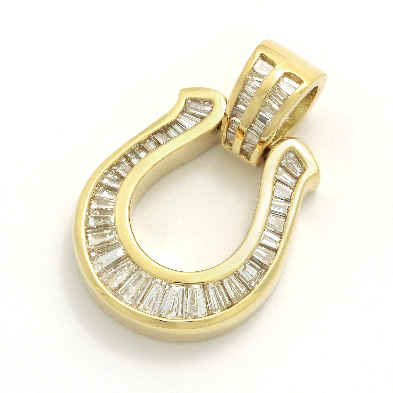 Horseshoe XL Pendant w/Tapered Diamond - K18Yellow Gold