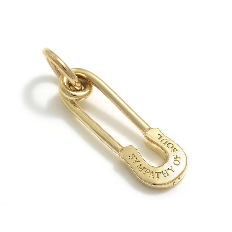 Safety Pin Charm - K18Yellow Gold