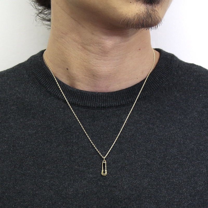 Safety Pin Charm - K18Yellow Gold
