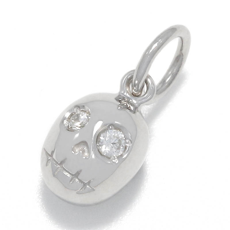 Sweet Skull Charm - Silver w/CZ