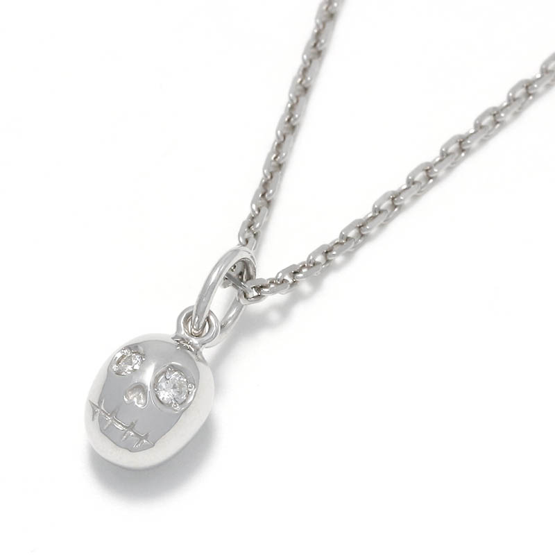 Sweet Skull Charm - Silver w/CZ