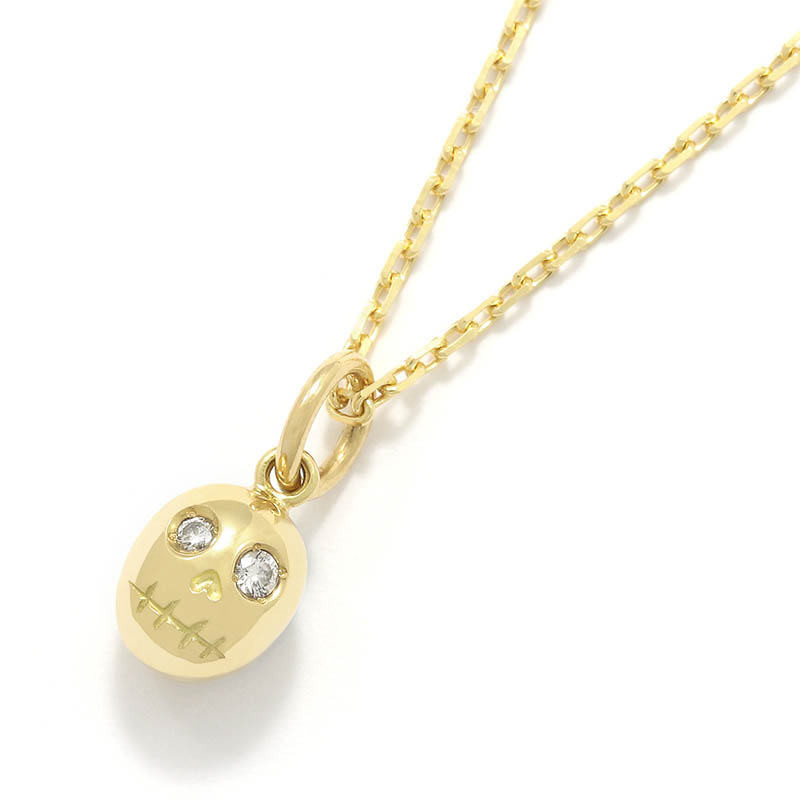 Sweet Skull Charm - K18Yellow Gold w/Diamond