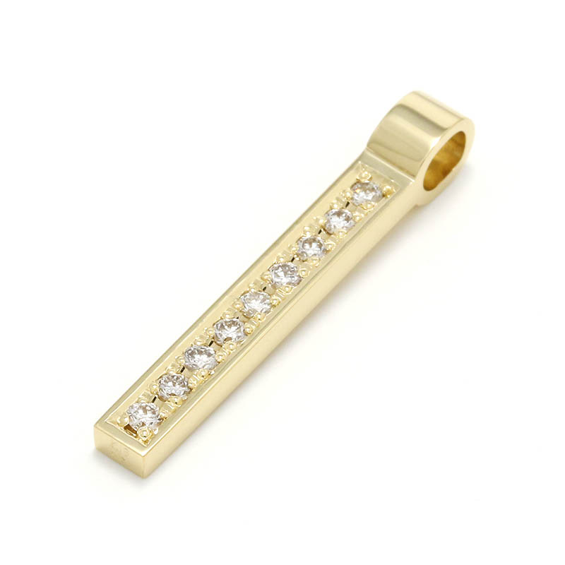 Rod Pendant - K18Yellow Gold w/Diamond