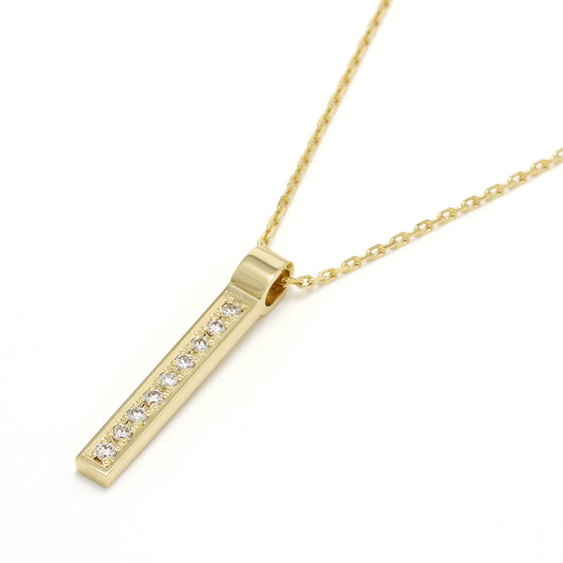 Rod Pendant - K18Yellow Gold w/Diamond