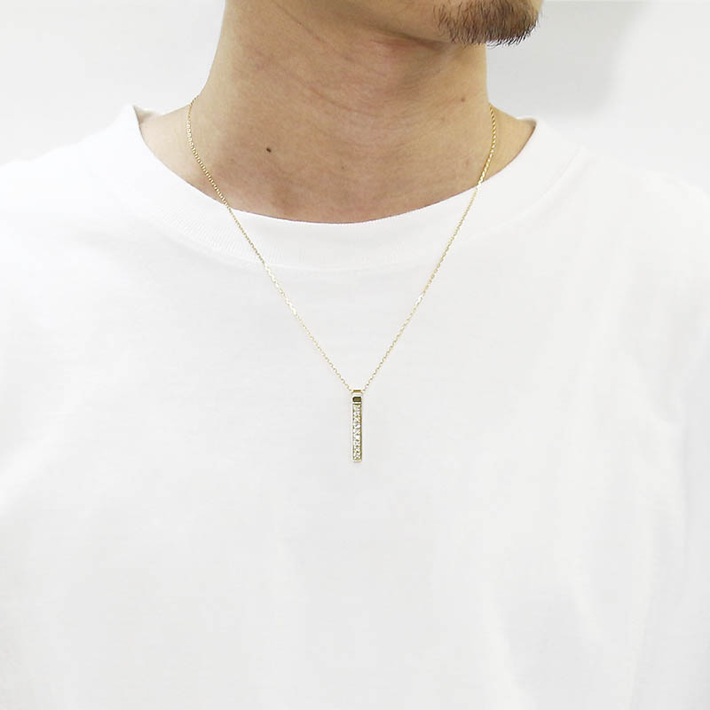Rod Pendant - K18Yellow Gold w/Diamond