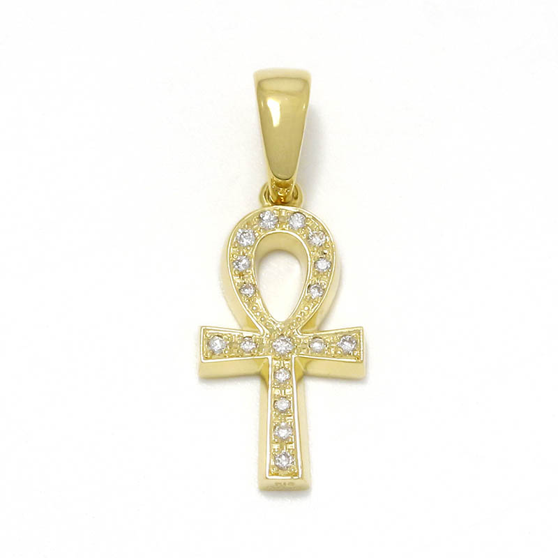 Ankh Pendant - K18 Yellow Gold w/Diamond