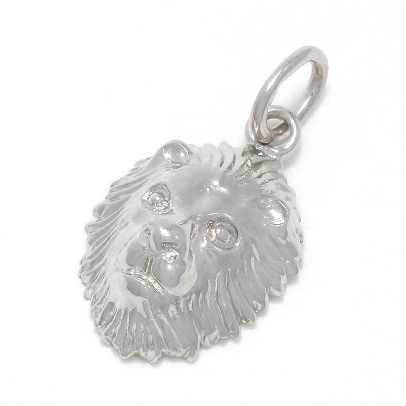Small Lion Head Charm - Silver