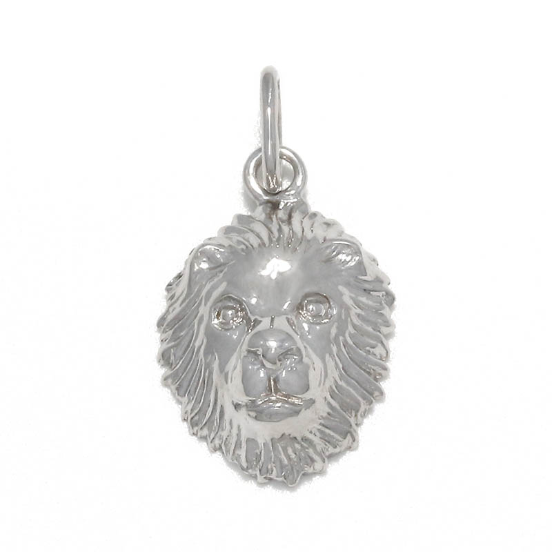 Small Lion Head Charm - Silver