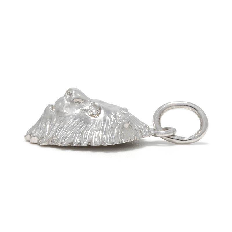 Small Lion Head Charm - Silver