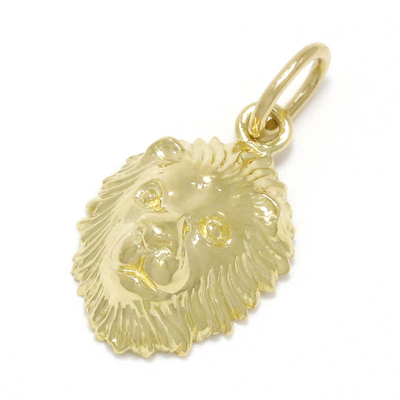 Small Lion Head Charm - K18Yellow Gold