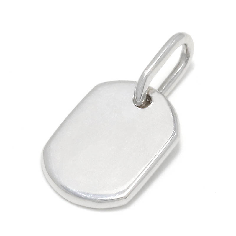 Small Dog Tag Charm - Silver