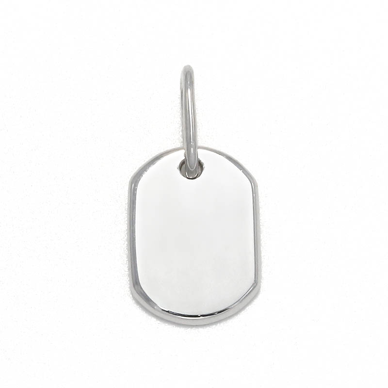 Small Dog Tag Charm - Silver