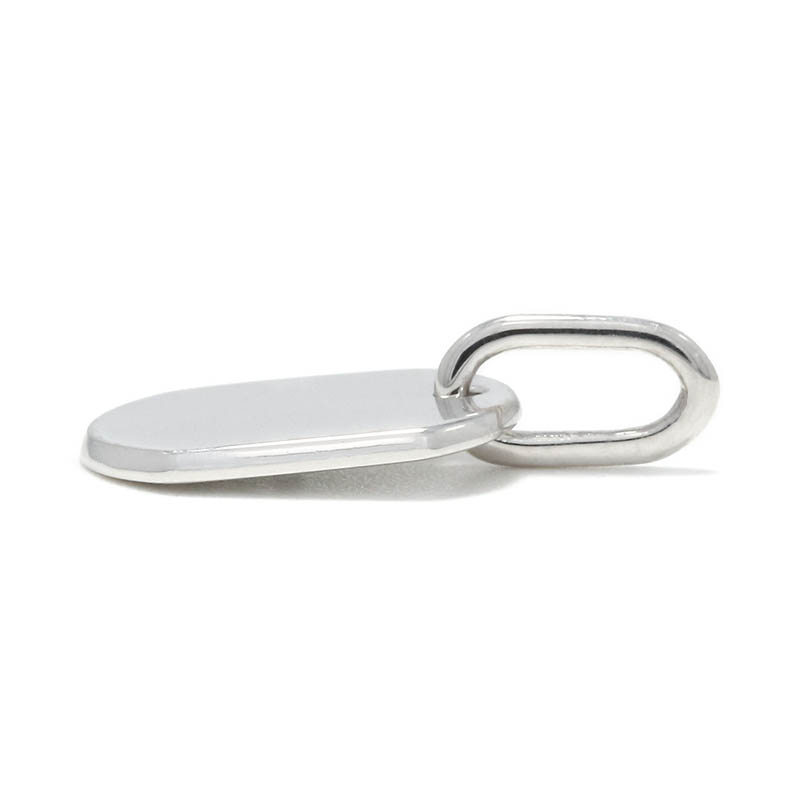 Small Dog Tag Charm - Silver