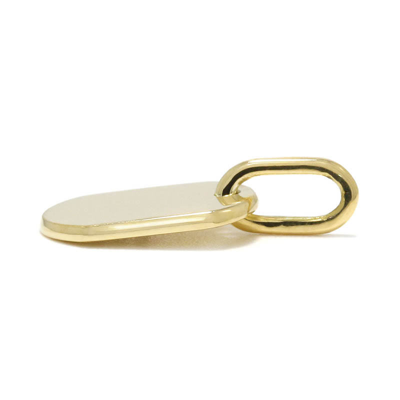 Small Dog Tag Charm - K18Yellow Gold