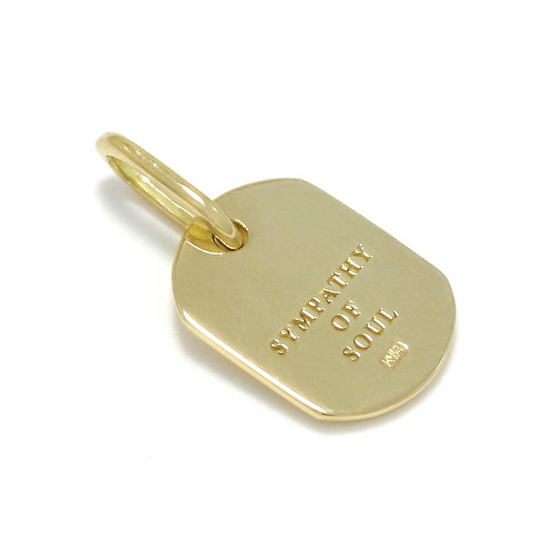 Small Dog Tag Charm - K18Yellow Gold