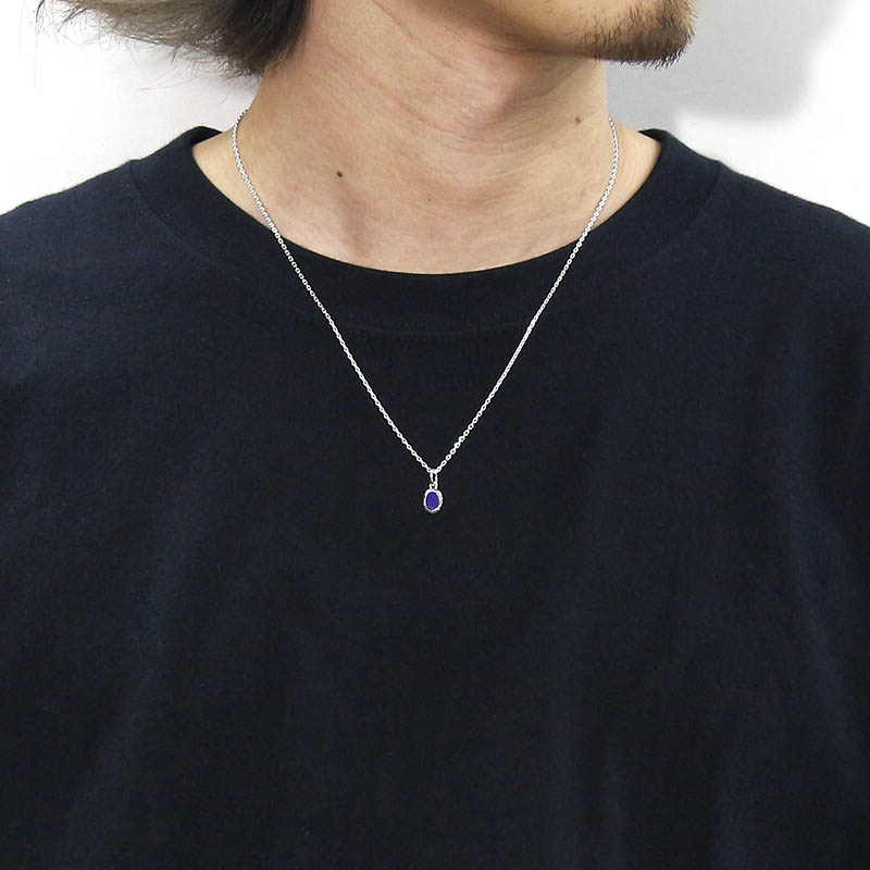 Flat Stone Charm - Silver