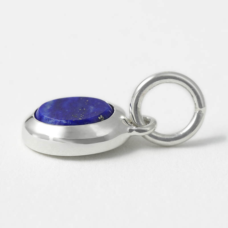 Flat Stone Charm - Silver