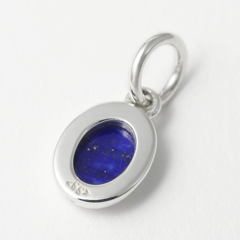 Flat Stone Charm - Silver