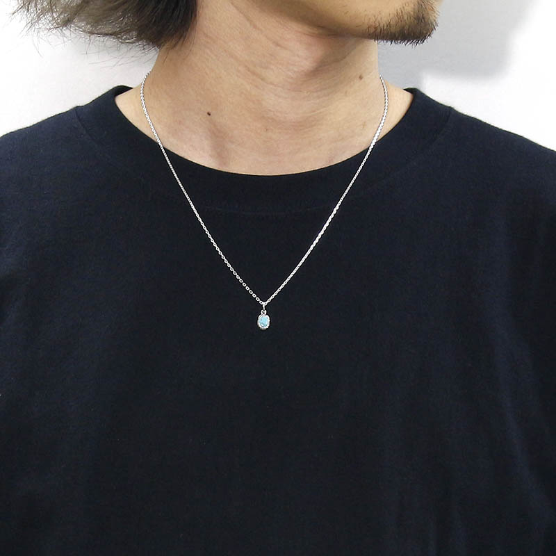 Flat Stone Charm - Silver