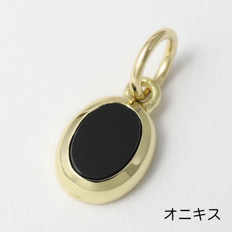 Flat Stone Charm - K18Yellow Gold