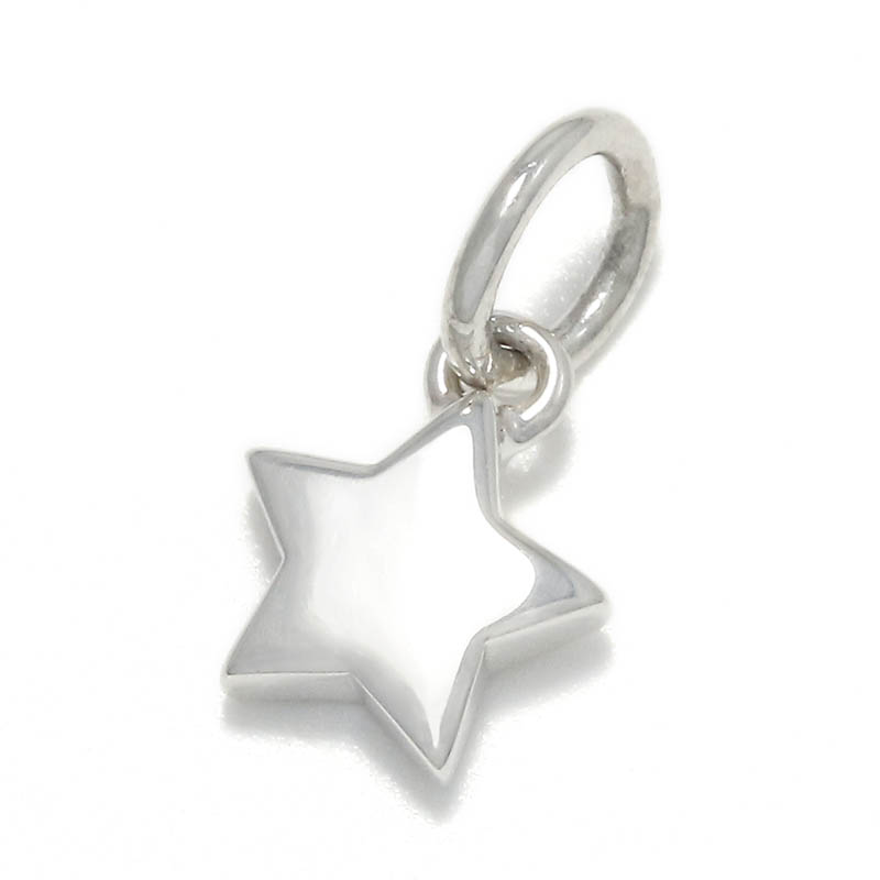 Small Round Star Charm - Silver