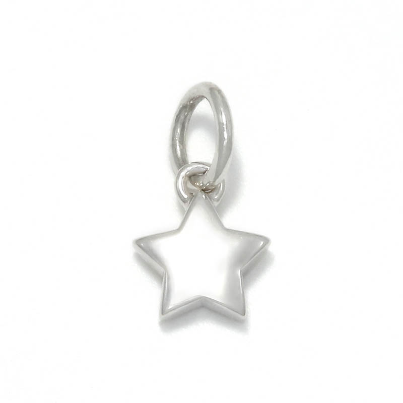 Small Round Star Charm - Silver