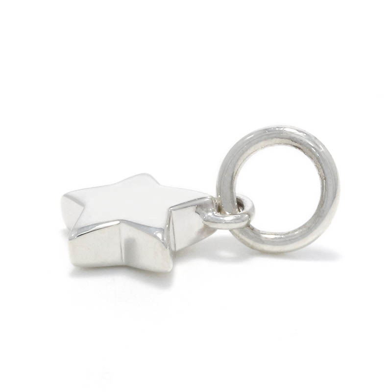 Small Round Star Charm - Silver