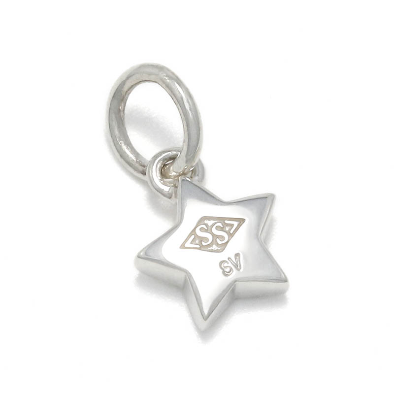 Small Round Star Charm - Silver