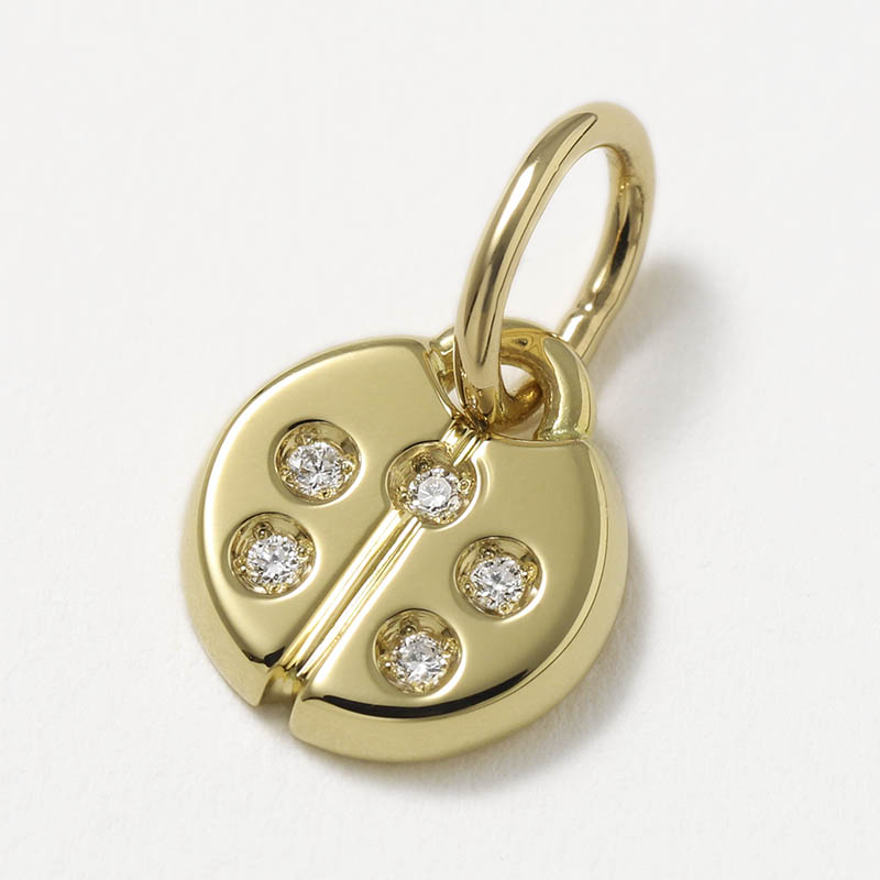 Ladybug Charm - K18Yellow Gold w/Diamond