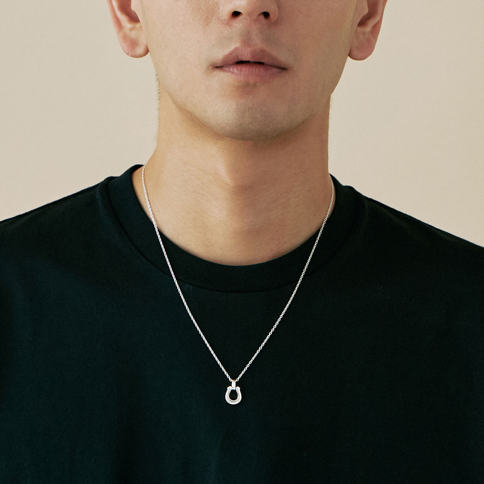 Medium Horseshoe Pendant - Silver