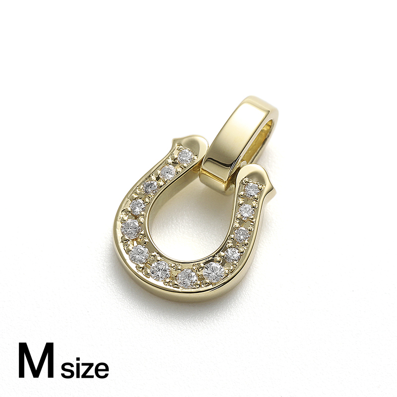 Medium Horseshoe Pendant - K18Yellow Gold w/Diamond
