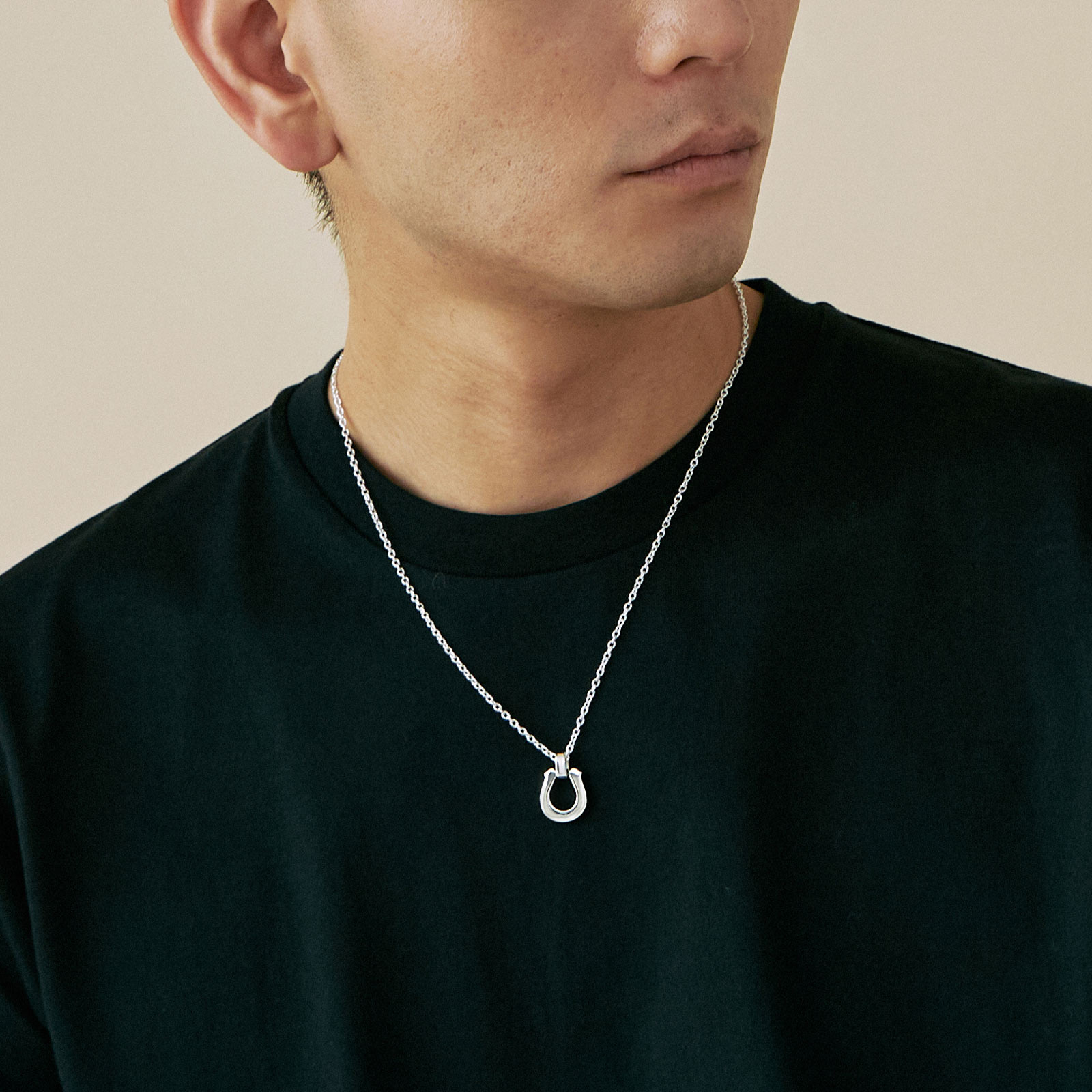 Large Horseshoe Pendant - Silver