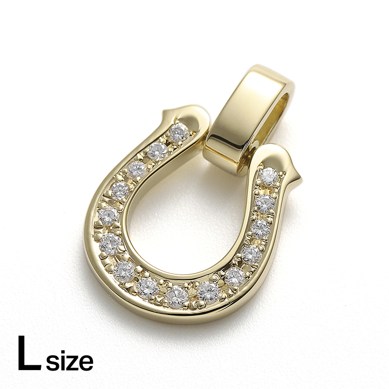 Large Horseshoe Pendant - K18Yellow Gold w/Diamond