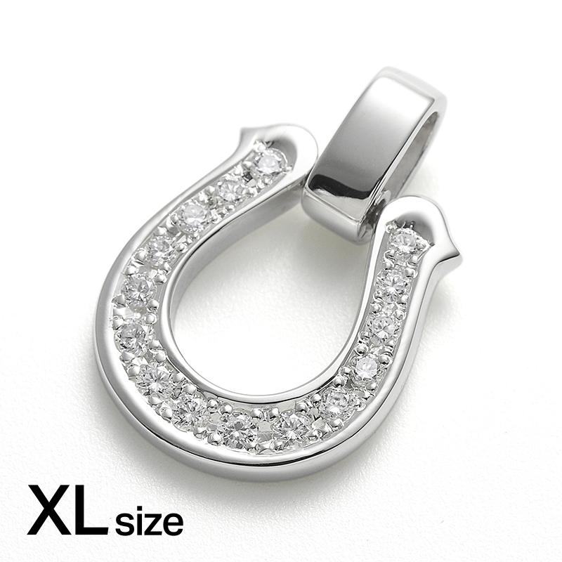 Extra Large Horseshoe Pendant w/LG Diamond