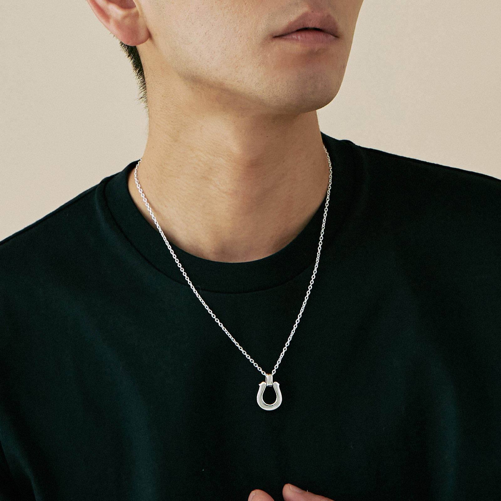 Extra Large Horseshoe Pendant - Silver