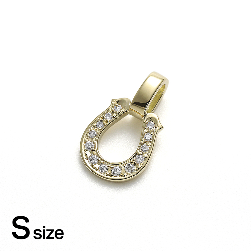 Small Horseshoe Pendant - K18Yellow Gold w/Diamond