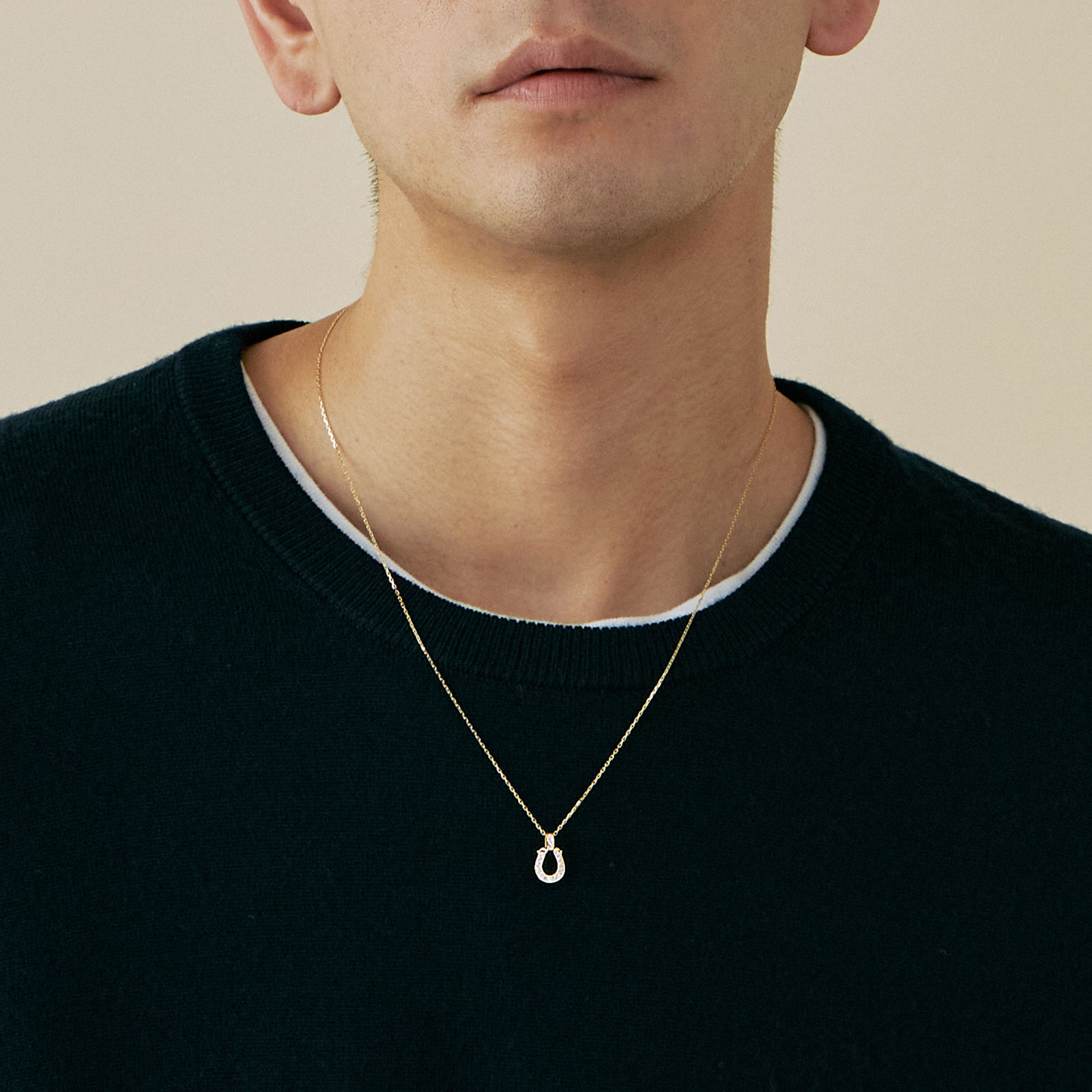 Small Lux Horseshoe Pendant - K18Yellow Gold w/Diamond